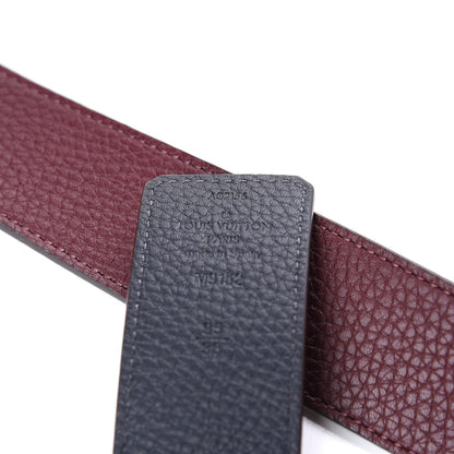 Louis Vuitton Taurillon Calfskin 30mm LV Initiales Reversible Belt 95 38 Navy Burgundy 4 of 4