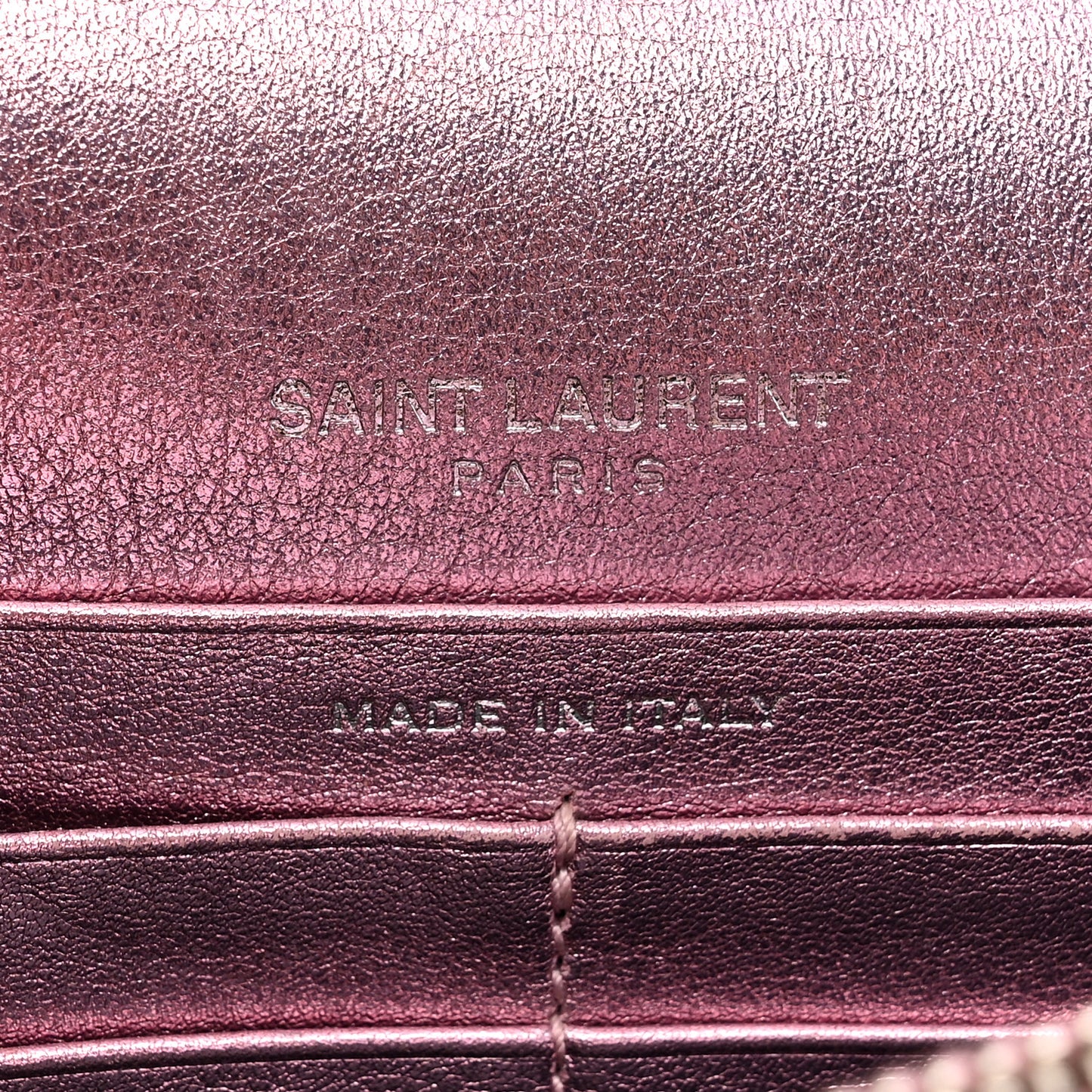 Metallic Calfskin Monogram Envelope Chain Wallet New Azalea