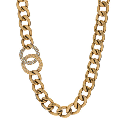 Chanel Baguette Crystal Quilted CC Chain Choker Necklace Gold 1 of 4