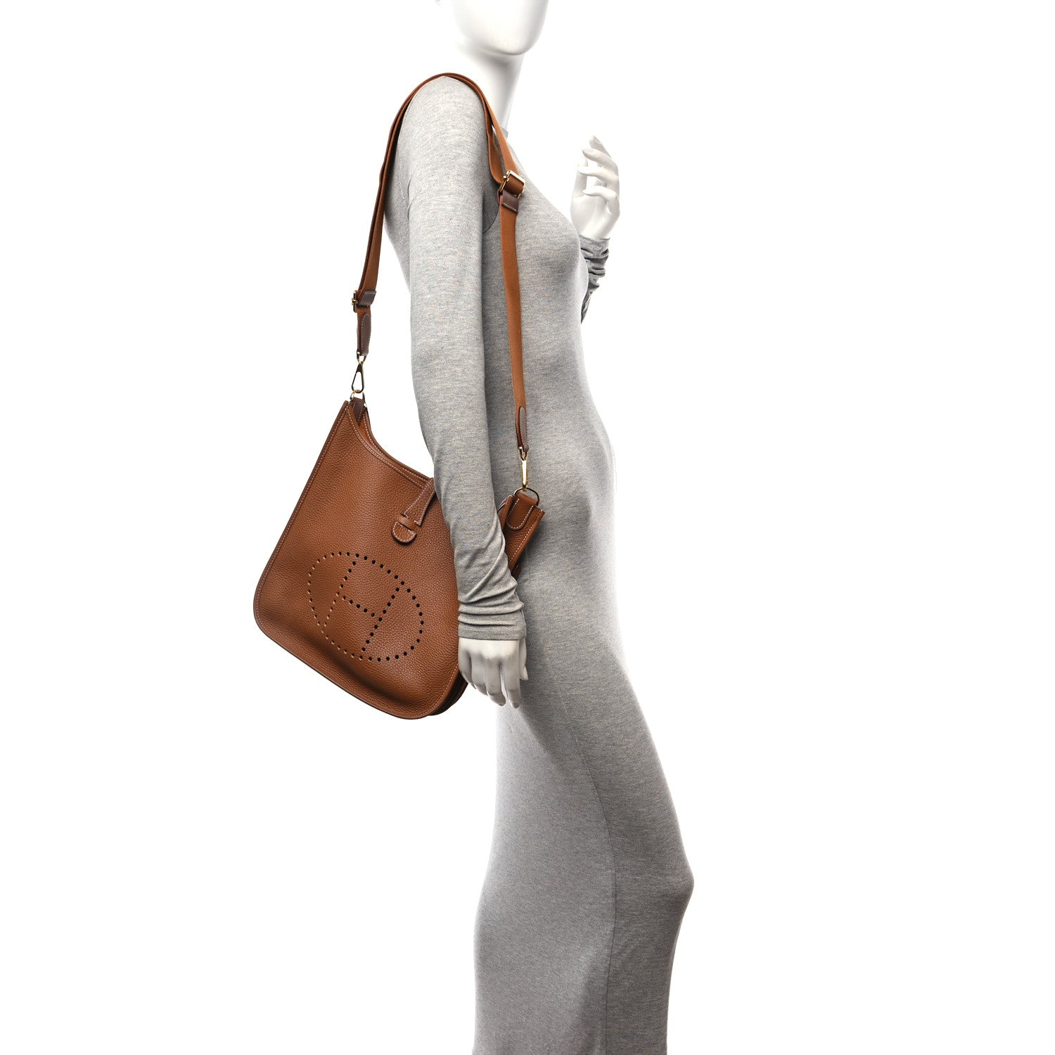 Hermes Taurillon Clemence Evelyne III PM Gold 2 of 12