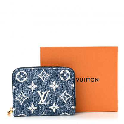 Louis Vuitton Denim Monogram Jacquard Zippy Coin Purse Bleu 7 of 7