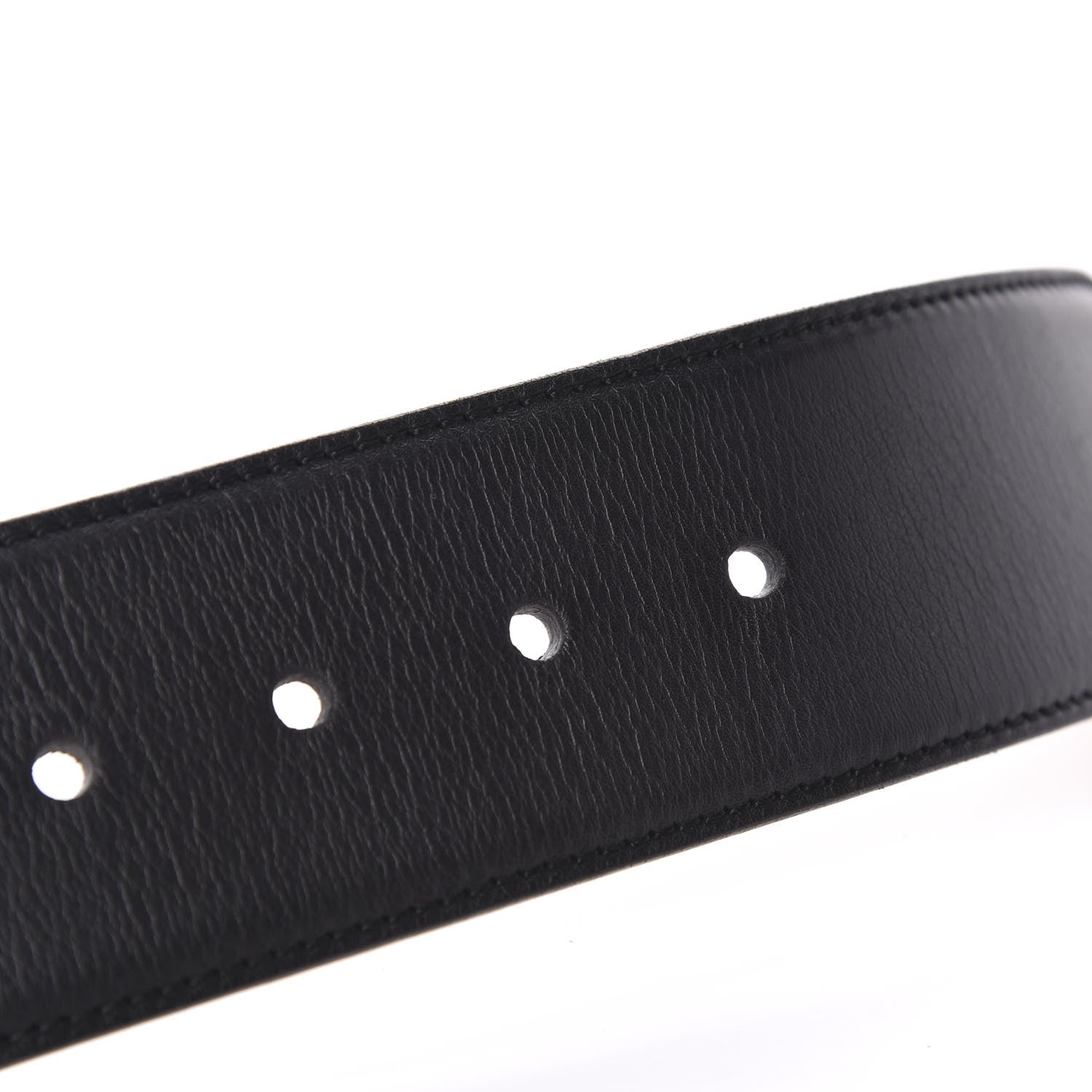 Gucci Moon Calfskin Nickel Buckle Belt 80 32 Black 3 of 5
