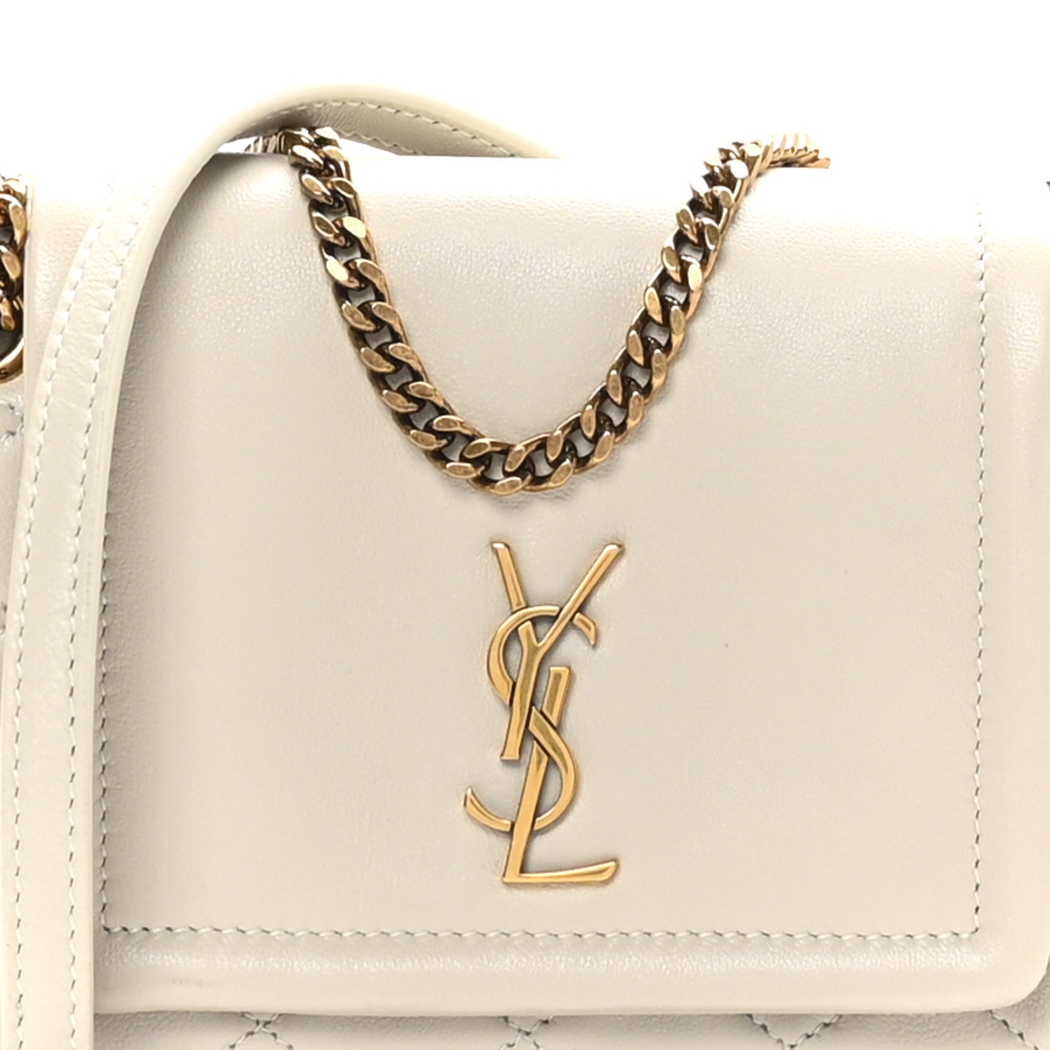 Saint Laurent Lambskin Quilted Monogram Mini Nolita Crema Soft 8 of 11