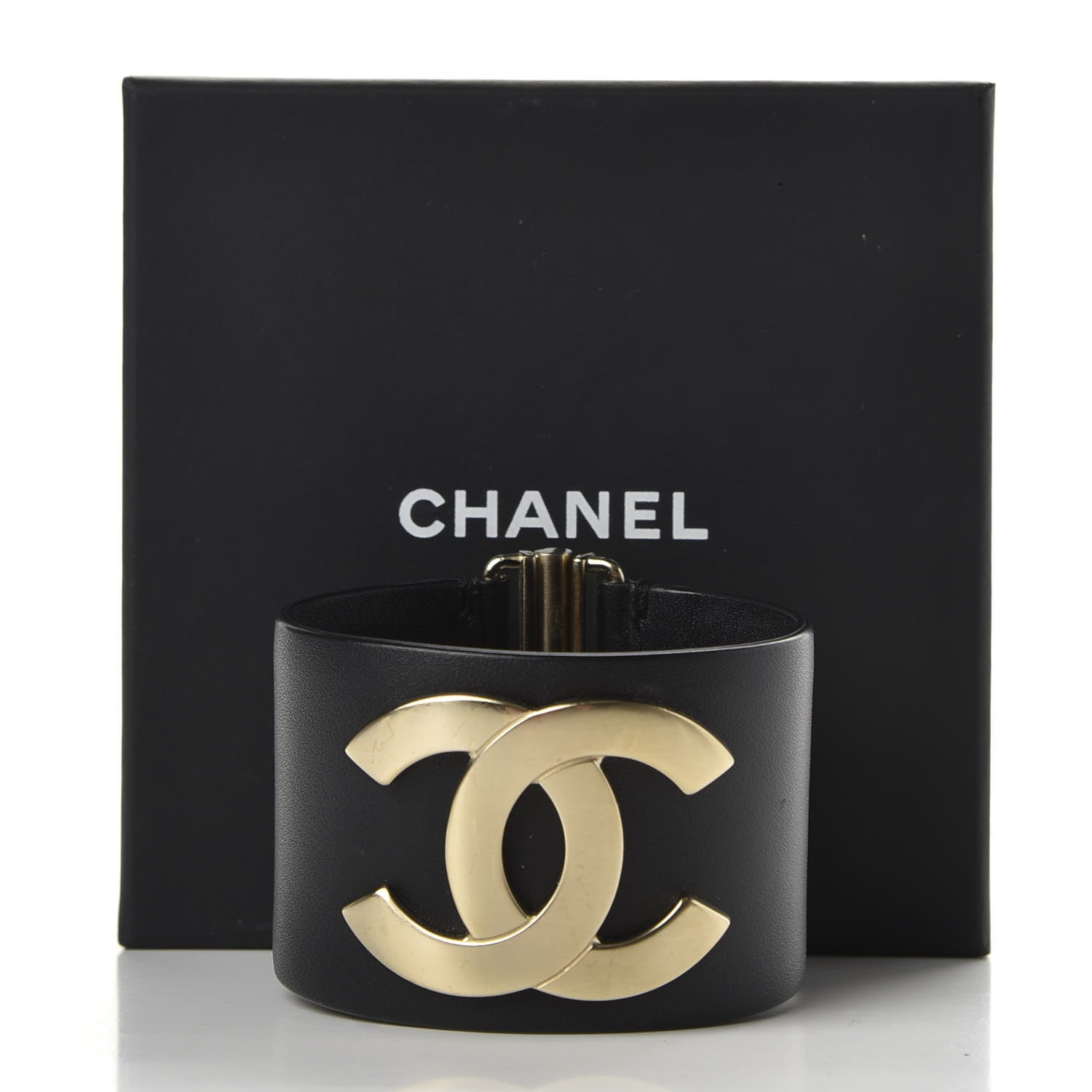 Chanel Calfskin CC Wide Cuff M Black 6 of 6