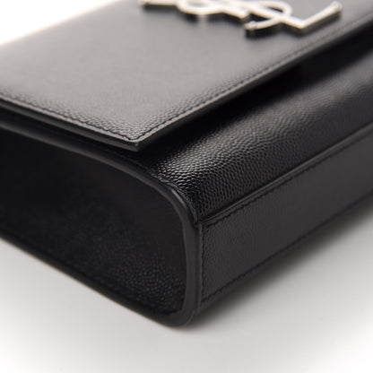 Saint Laurent Grain De Poudre Small Monogram Kate Satchel Black 6 of 10