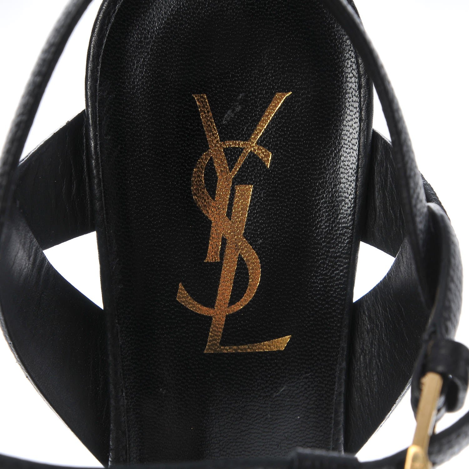 Saint Laurent Calfskin Tribute 75 Platform Sandals 37.5 Black 5 of 9