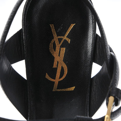 Saint Laurent Calfskin Tribute 75 Platform Sandals 37.5 Black 5 of 9