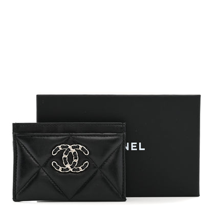Chanel Lambskin Quilted Chanel 19 Card Holder Black 10 of 10