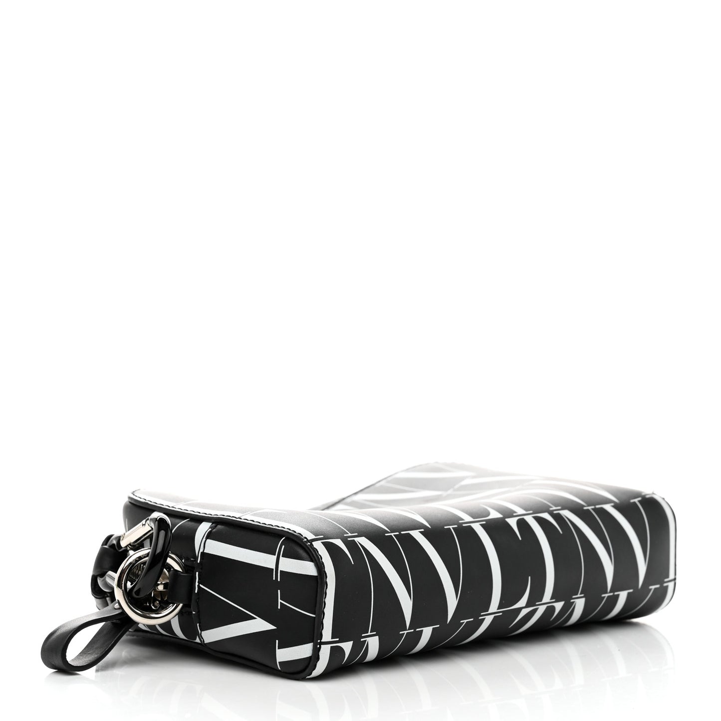 Calfskin VLTN Times Wash Bag Black White