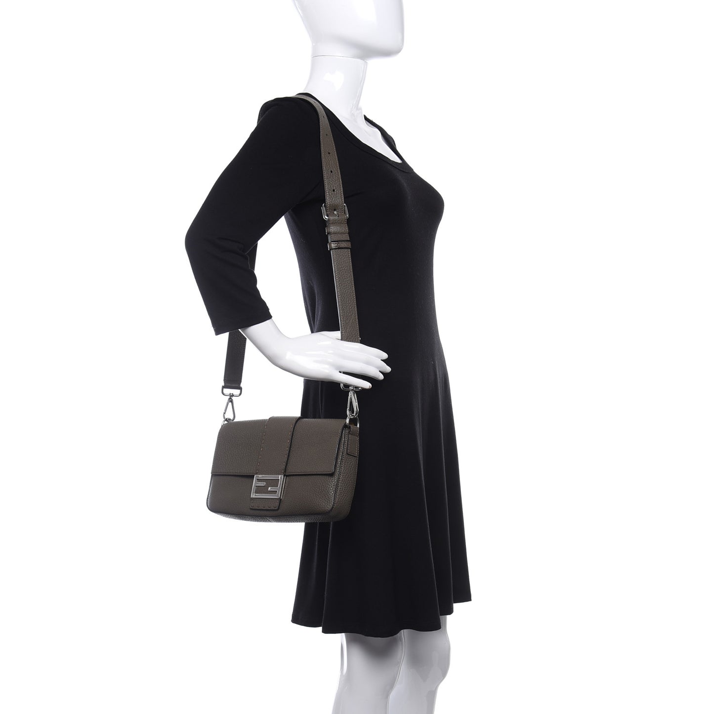 Cuoio Romano Selleria Belt Baguette Bag Taupe