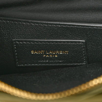Saint Laurent Suede Matelasse Chevron Monogram Medium College Bag Loden Green 7 of 10