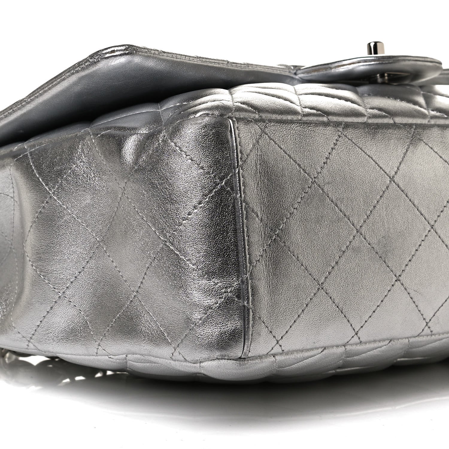 Chanel Metallic Lambskin Quilted Maxi Single Flap Silver 8 of 12