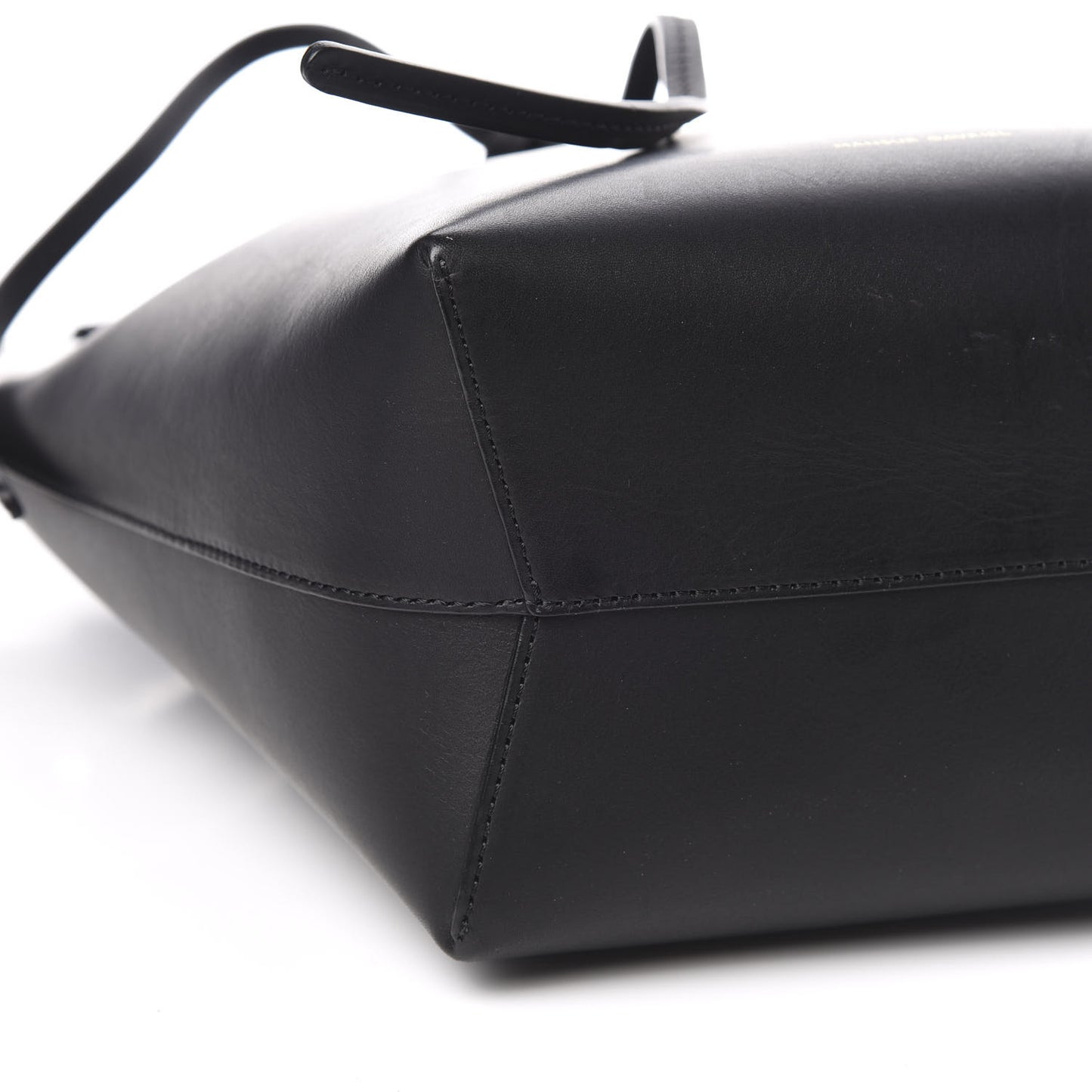 Vegetable Tanned Calfskin Mini Bucket Bag Black Flamma