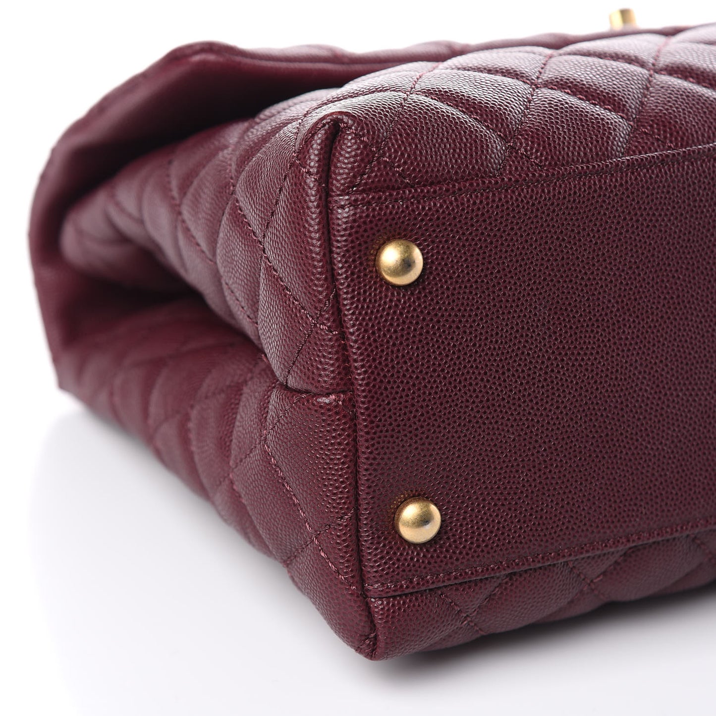 Caviar Lizard Quilted Medium Coco Handle Flap Burgundy