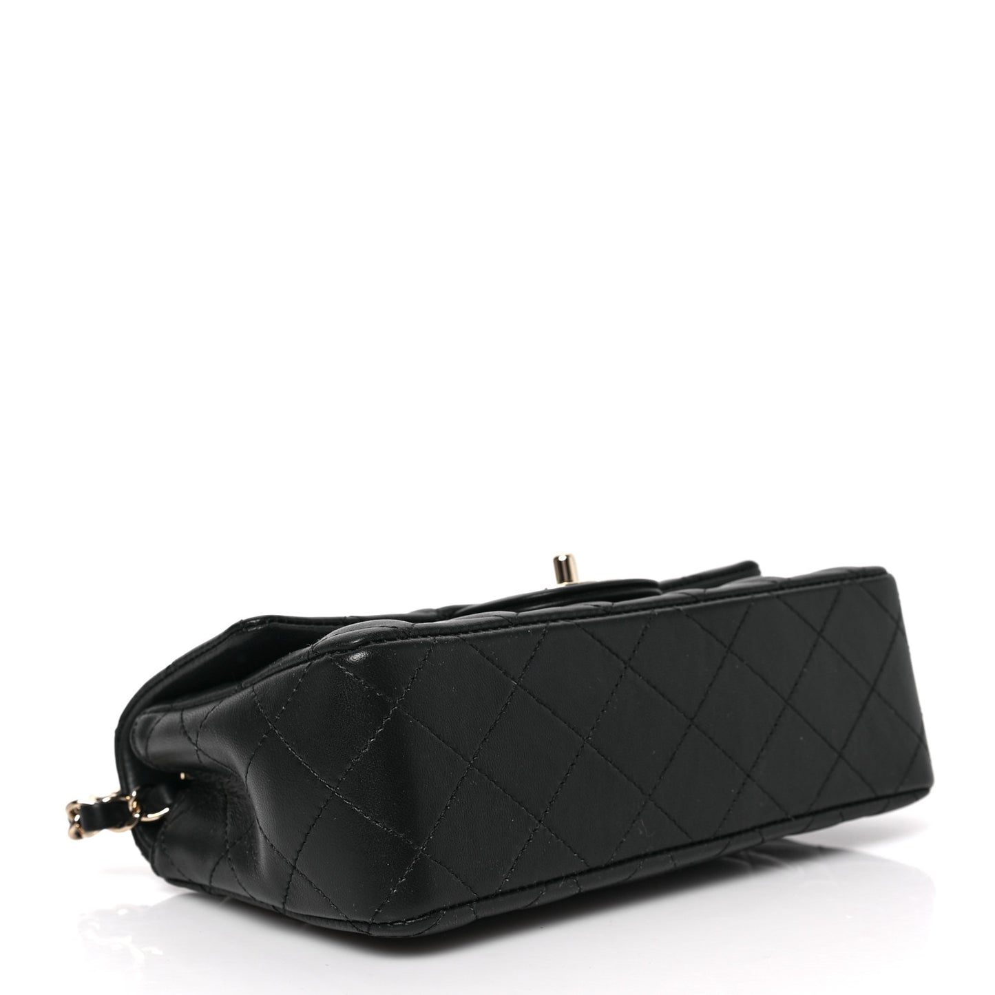 Lambskin Quilted Mini Rectangular Flap Black
