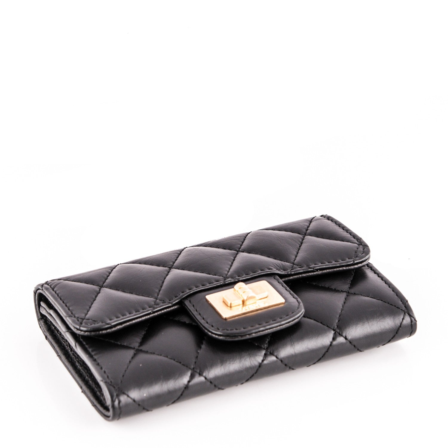Chanel Aged Calfskin Quilted Reissue Flap Card Holder Black 4 of 7