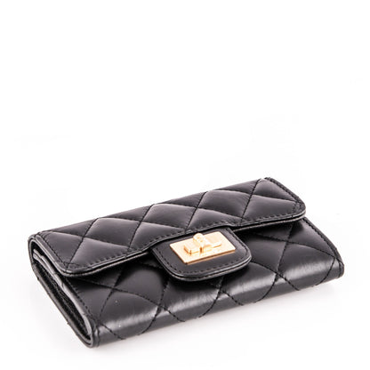 Chanel Aged Calfskin Quilted Reissue Flap Card Holder Black 4 of 7