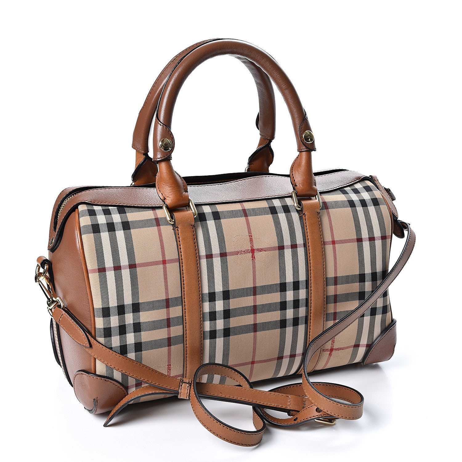 Burberry Horseferry Check Medium Alchester Bowling Bag Tan 2 of 11