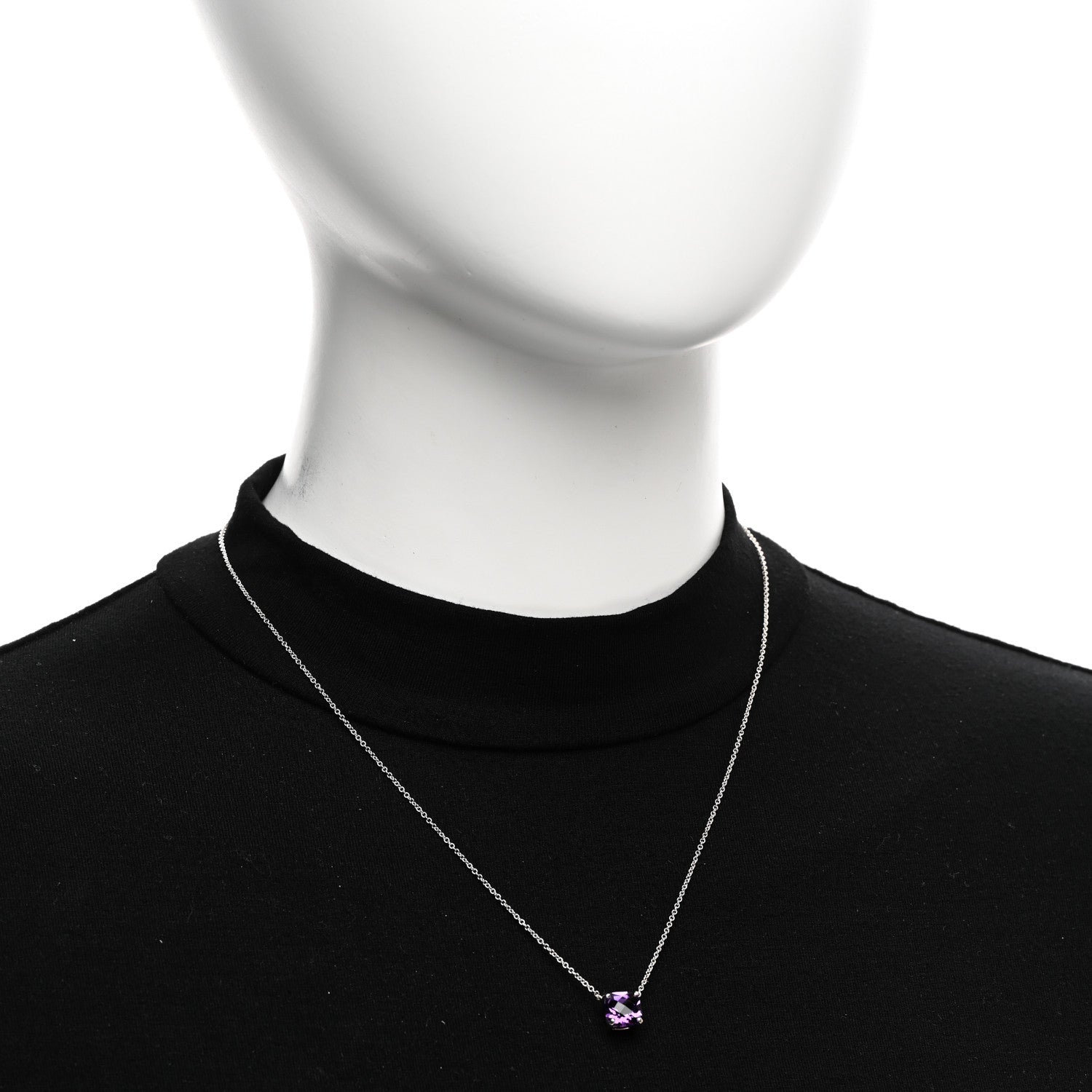 Tiffany Sterling Silver Amethyst Sparklers Pendant Necklace 2 of 4
