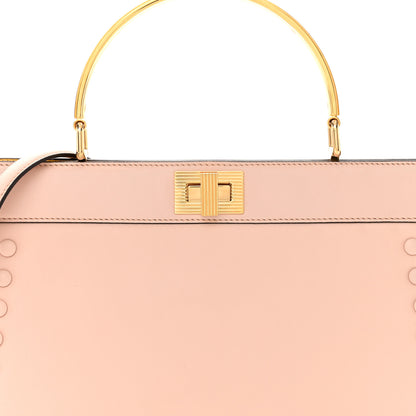 Fendi Vitello King Luxor Shiny Nappa Studded Medium Peekaboo I SEE U East West Satchel Light Rose 9 of 15