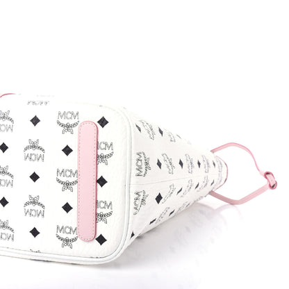 MCM Visetos Medium Liz Reversible Shopper Tote White Powder Pink 8 of 10