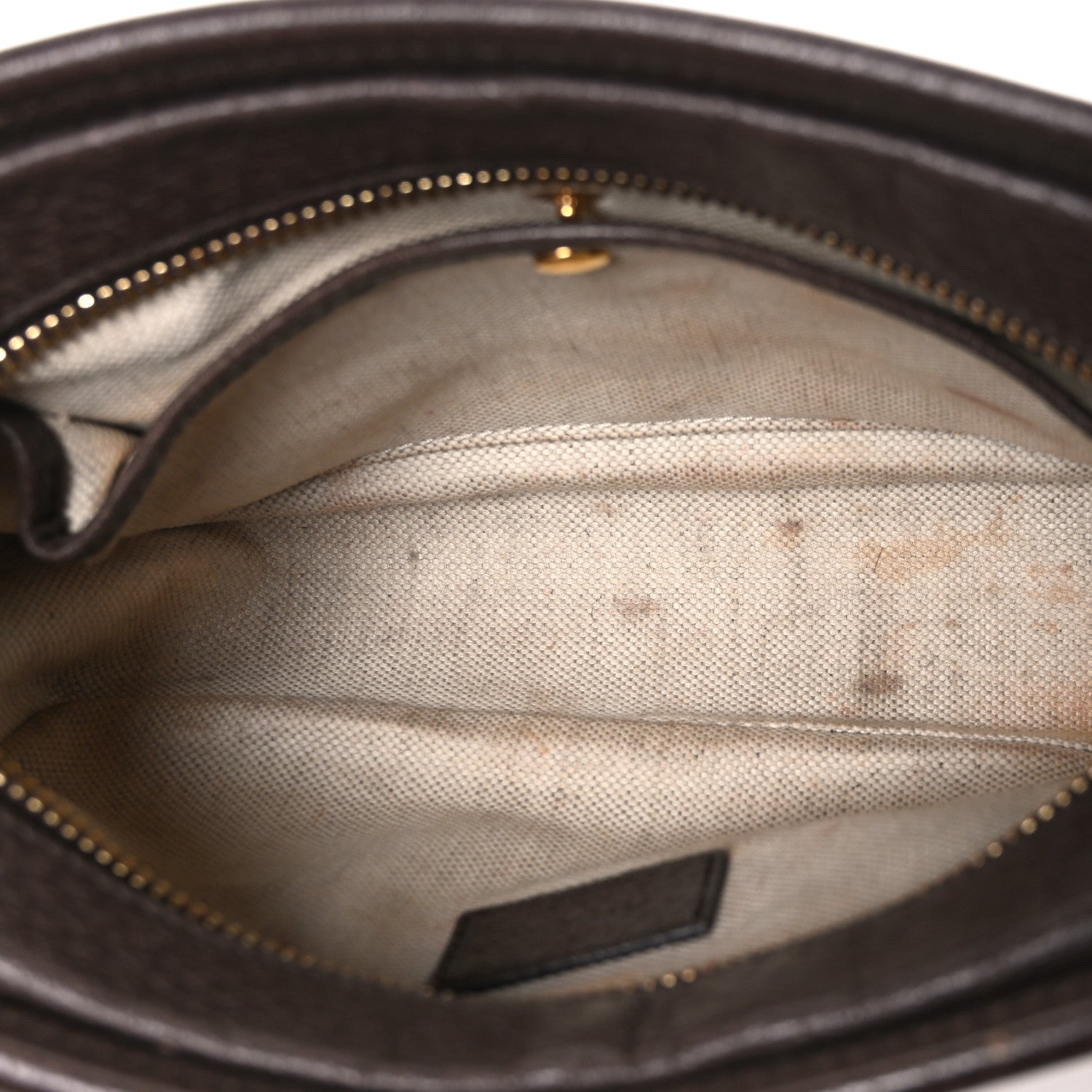 Gucci Monogram Jumbo GG Textured Dollar Calfskin Web Mini Crossbody Bag Camel Ebony New Acero 5 of 11