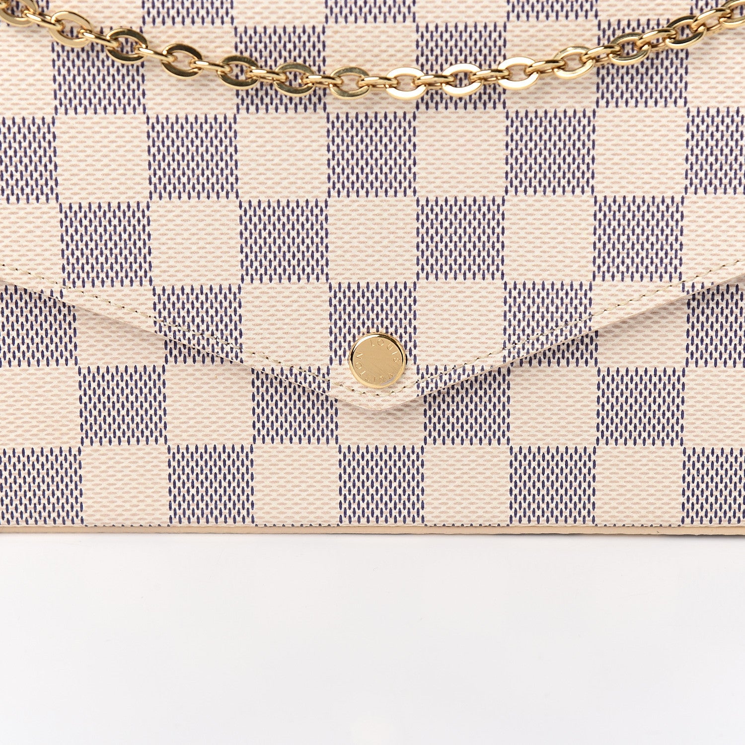 Louis Vuitton Damier Azur Pochette Felicie Chain Wallet Rose Ballerine 10 of 10