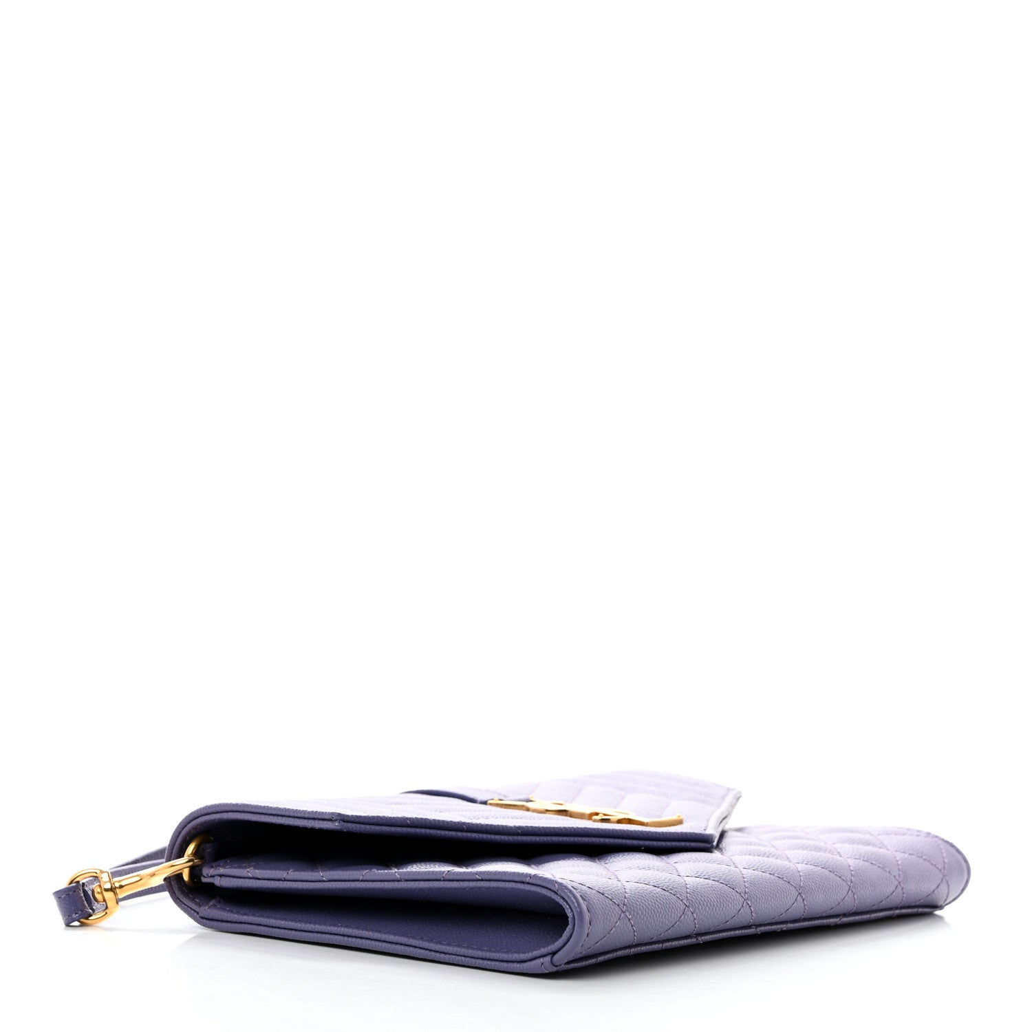 Saint Laurent Grain De Poudre Textured Mixed Matelasse Triquilt Monogram Clutch Dark Wisteria 4 of 7