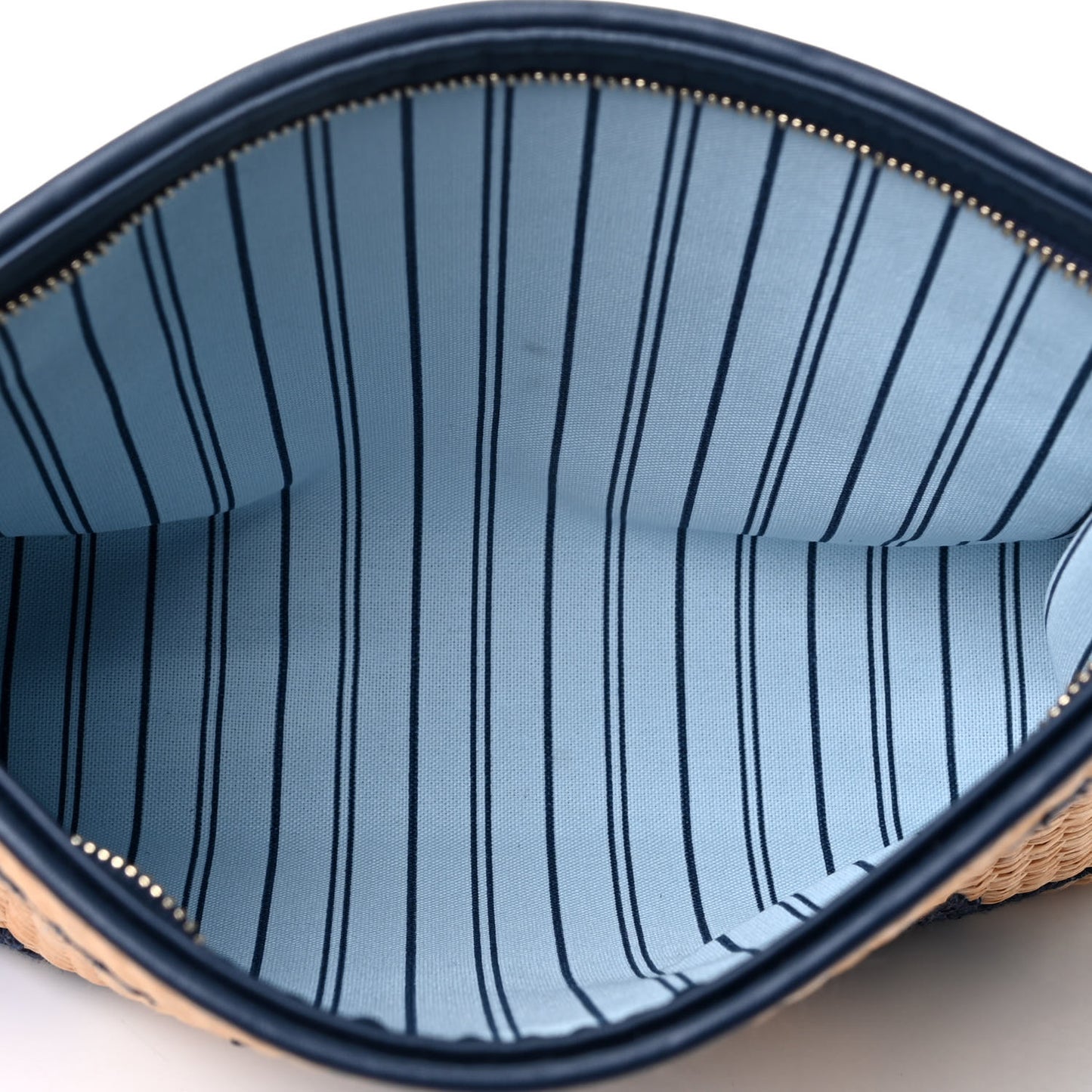 Raffia Calfskin Monogram Giant Toiletry Pouch 26 Blue