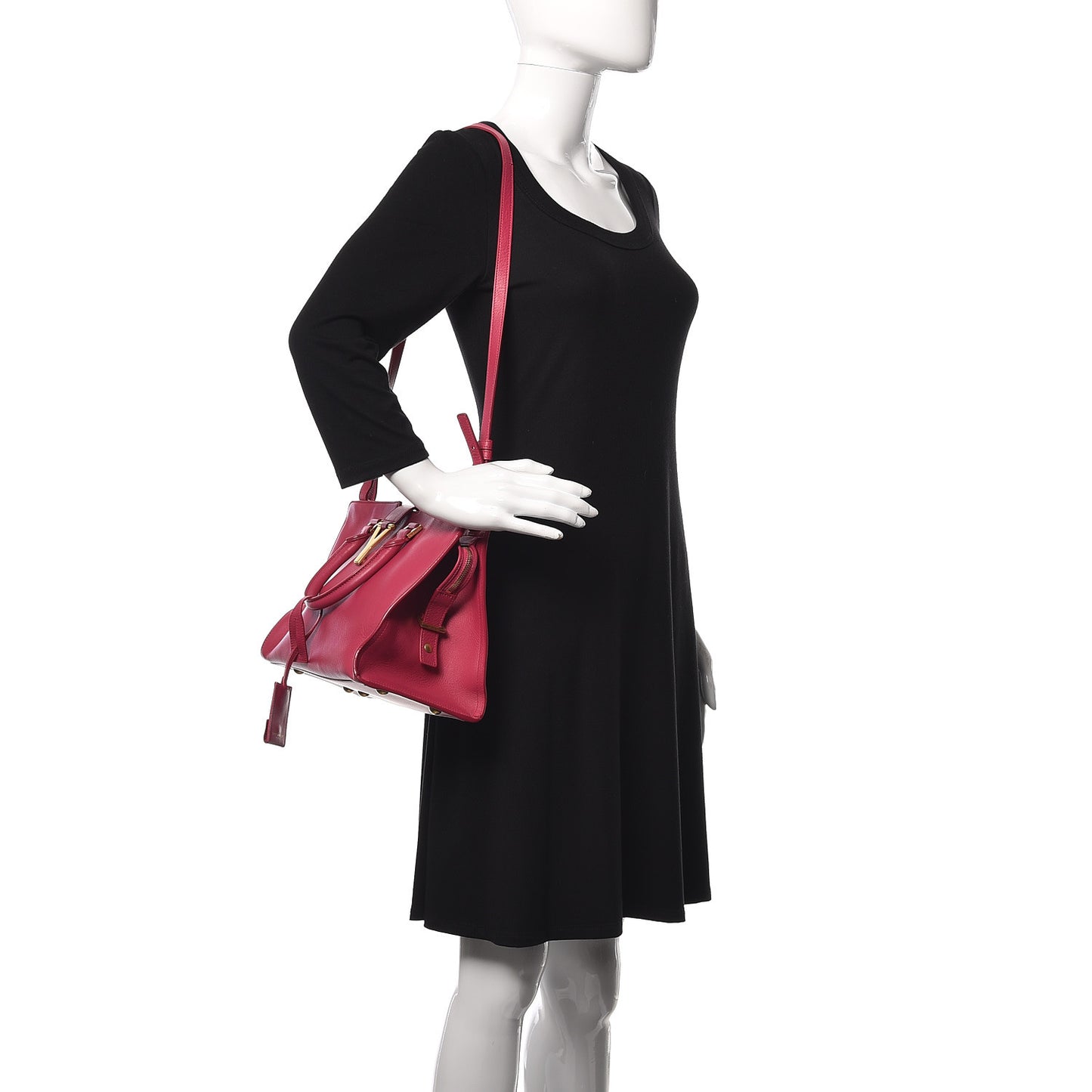 Calfskin Small Classic Y Cabas Fuchsia