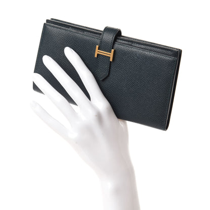 Hermes Epsom Bearn Gusset Wallet Vert Cypress 2 of 9