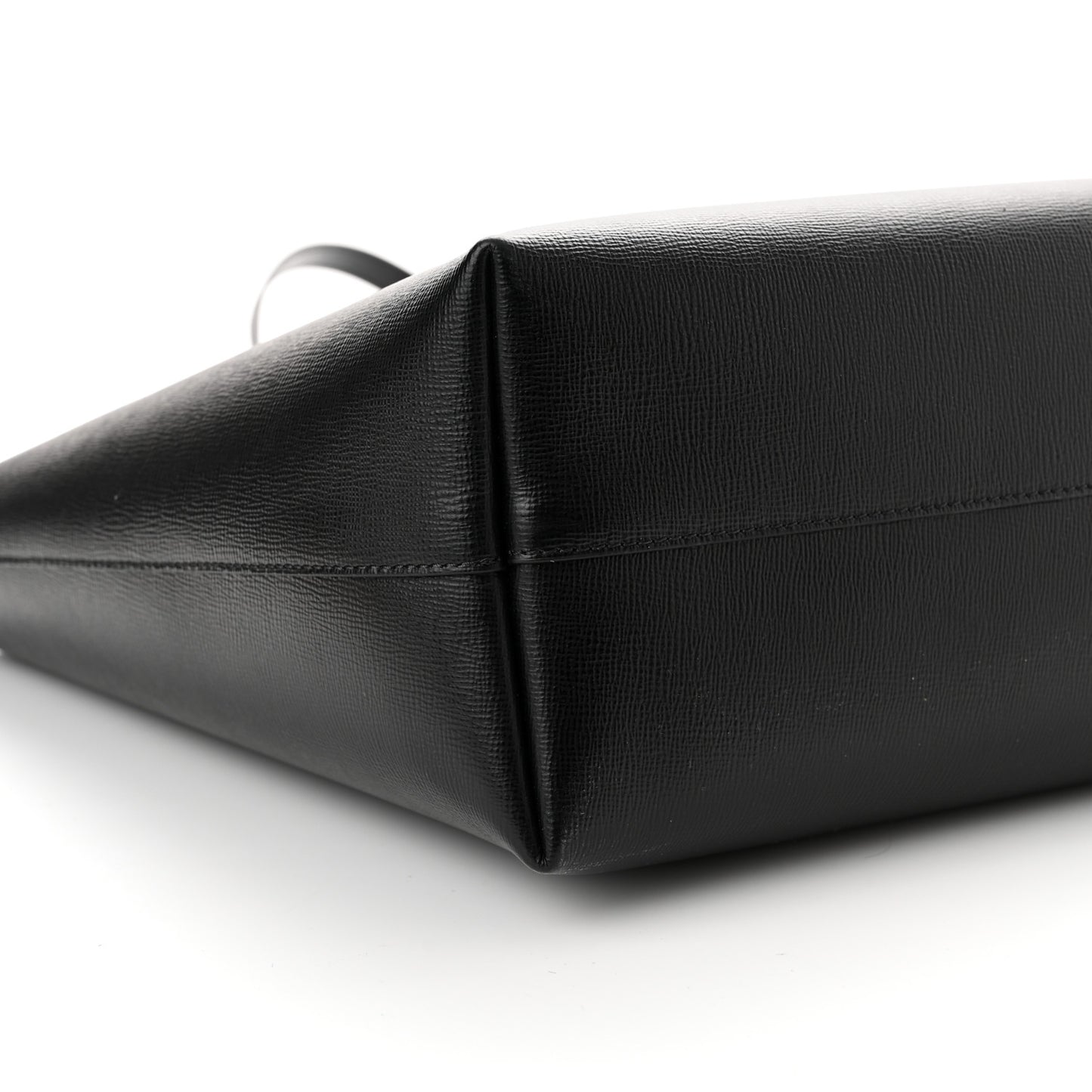 Grained Calfskin Small T Tote Black