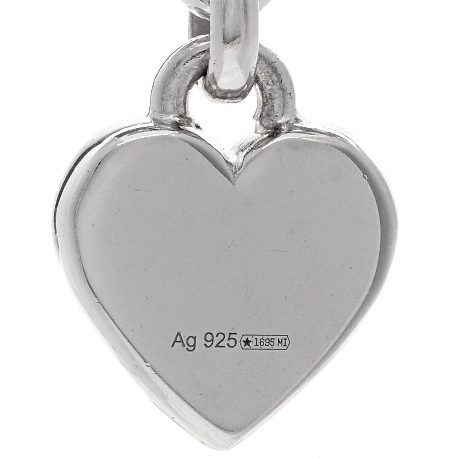 Gucci Sterling Silver Trademark Heart Pendant Necklace 4 of 4
