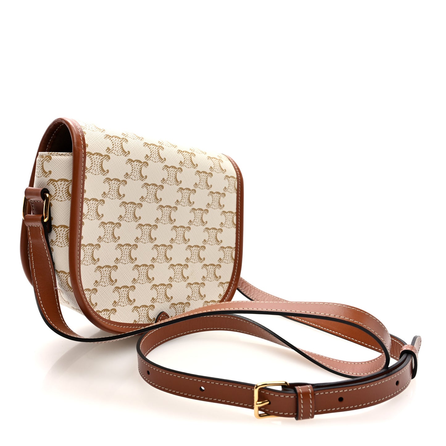 Triomphe Canvas Medium Folco Bag White