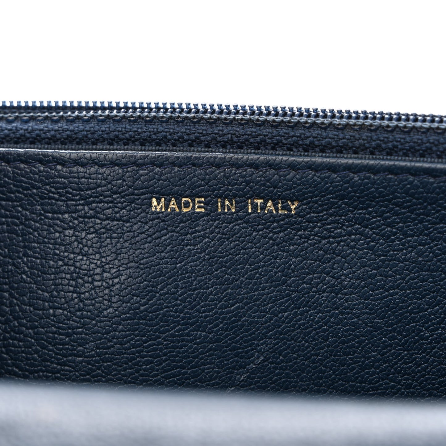 Patent Goatskin Quilted CC Eyelet Wallet On Chain WOC Blue