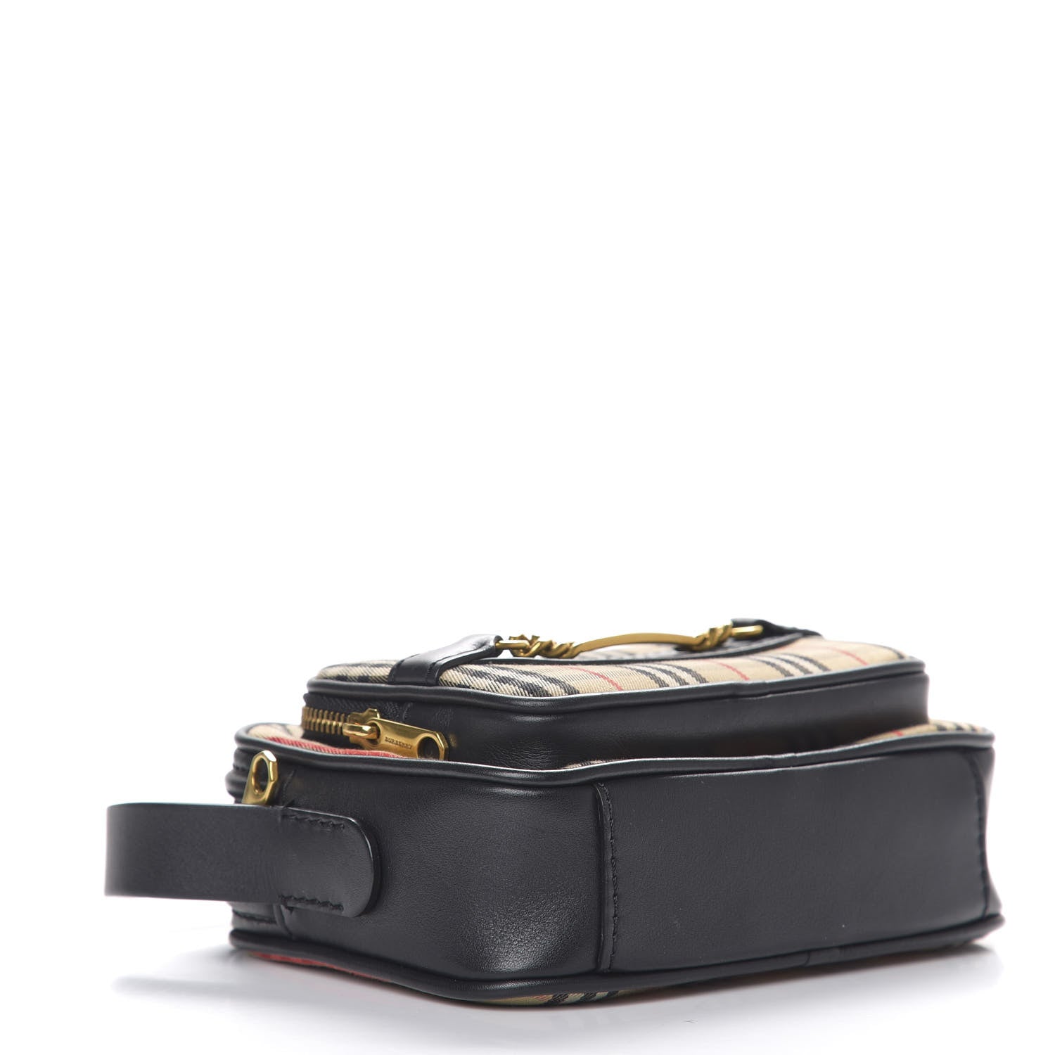 Burberry 1983 Knight Check Smooth Calfskin Link Camera Bag Black 3 of 10