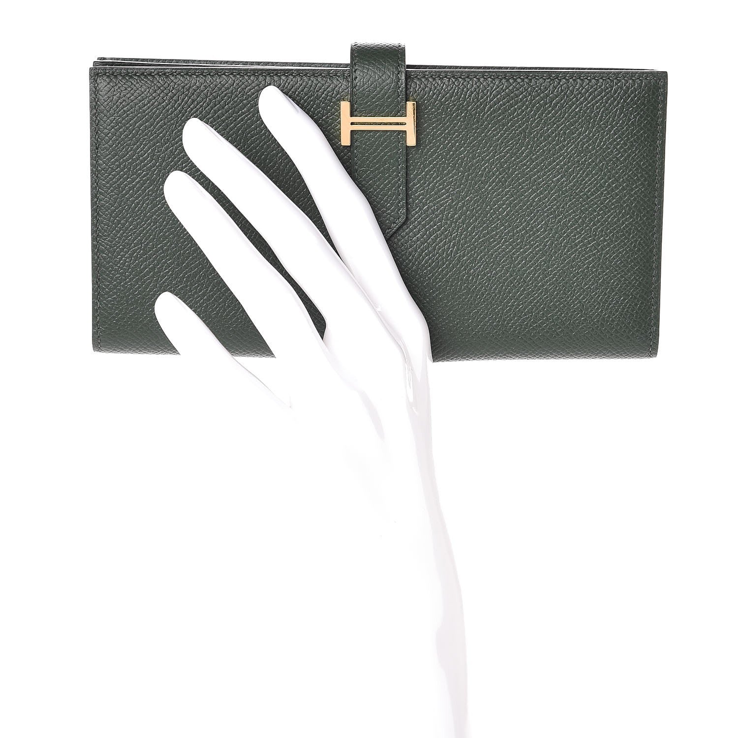 Hermes Epsom Bearn Gusset Wallet Vert Anglais 2 of 7