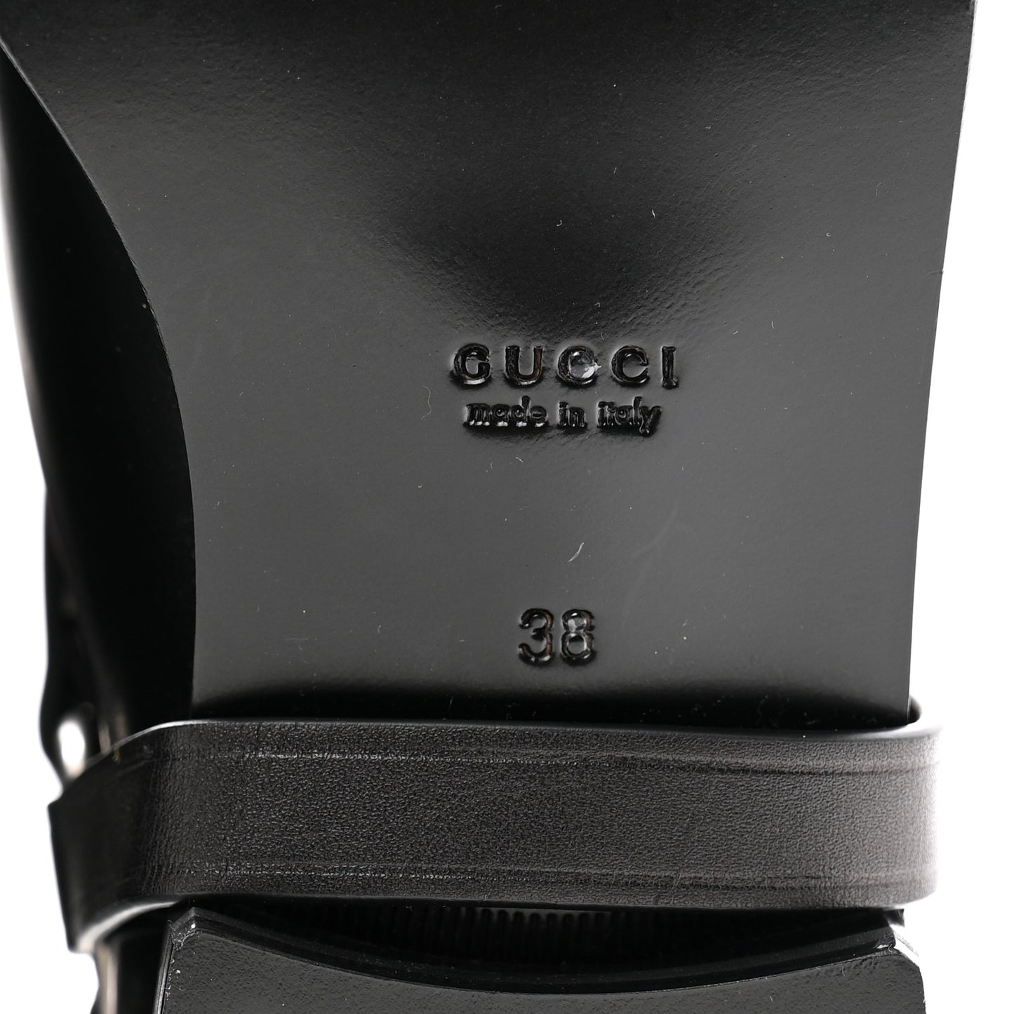 Calfskin Zelda Harness Riding Boots 38 Black Amber
