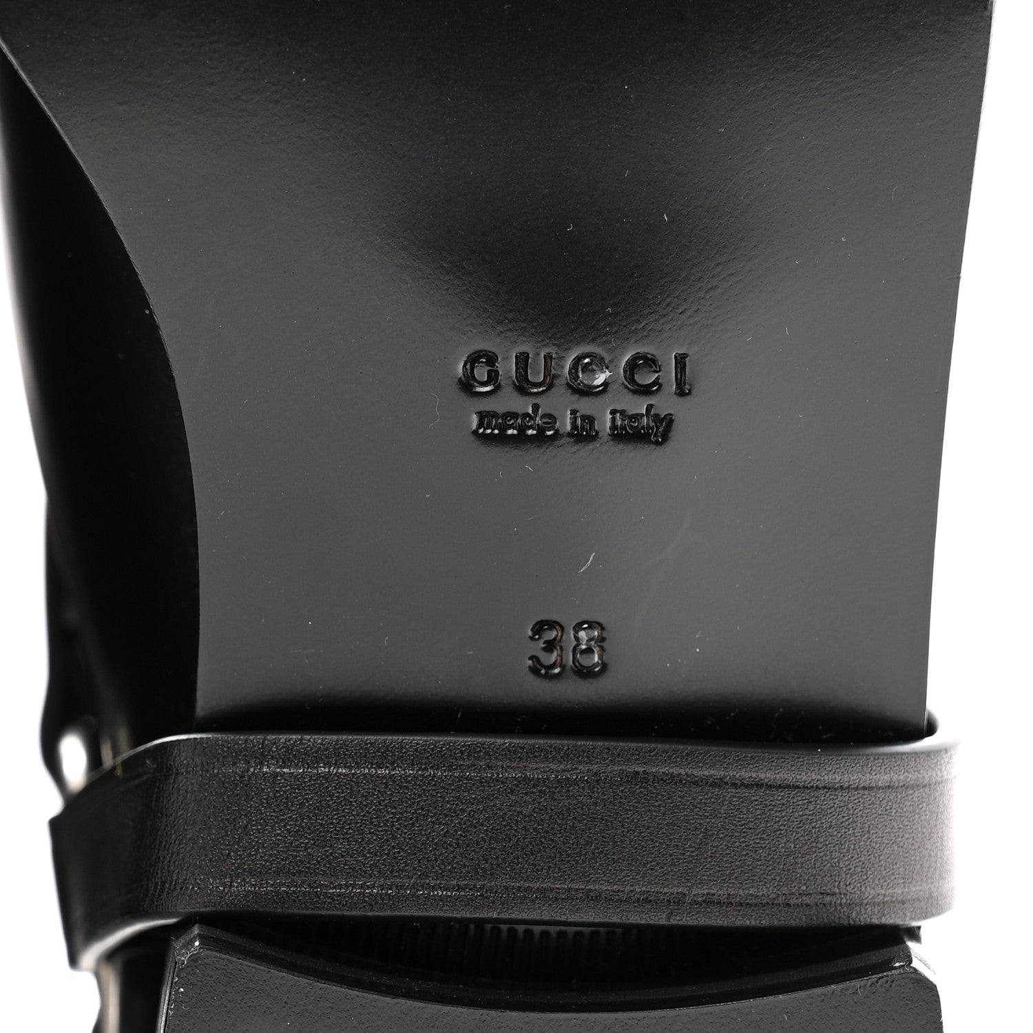 Gucci Calfskin Zelda Harness Riding Boots 38 Black Amber 7 of 10
