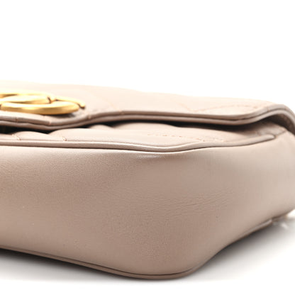 Gucci Calfskin Matelasse Super Mini GG Marmont Shoulder Bag Porcelain Rose 10 of 10