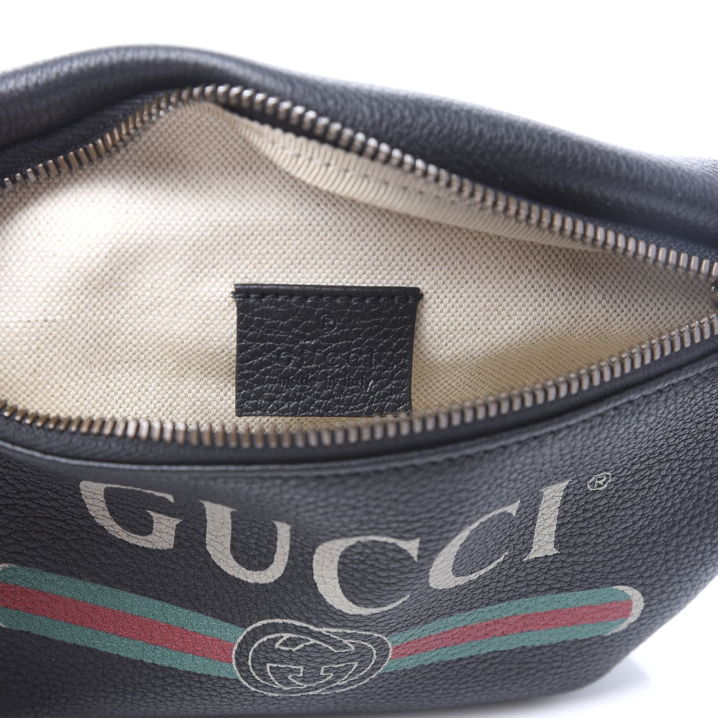 Grained Calfskin Small Logo Belt Bag Black