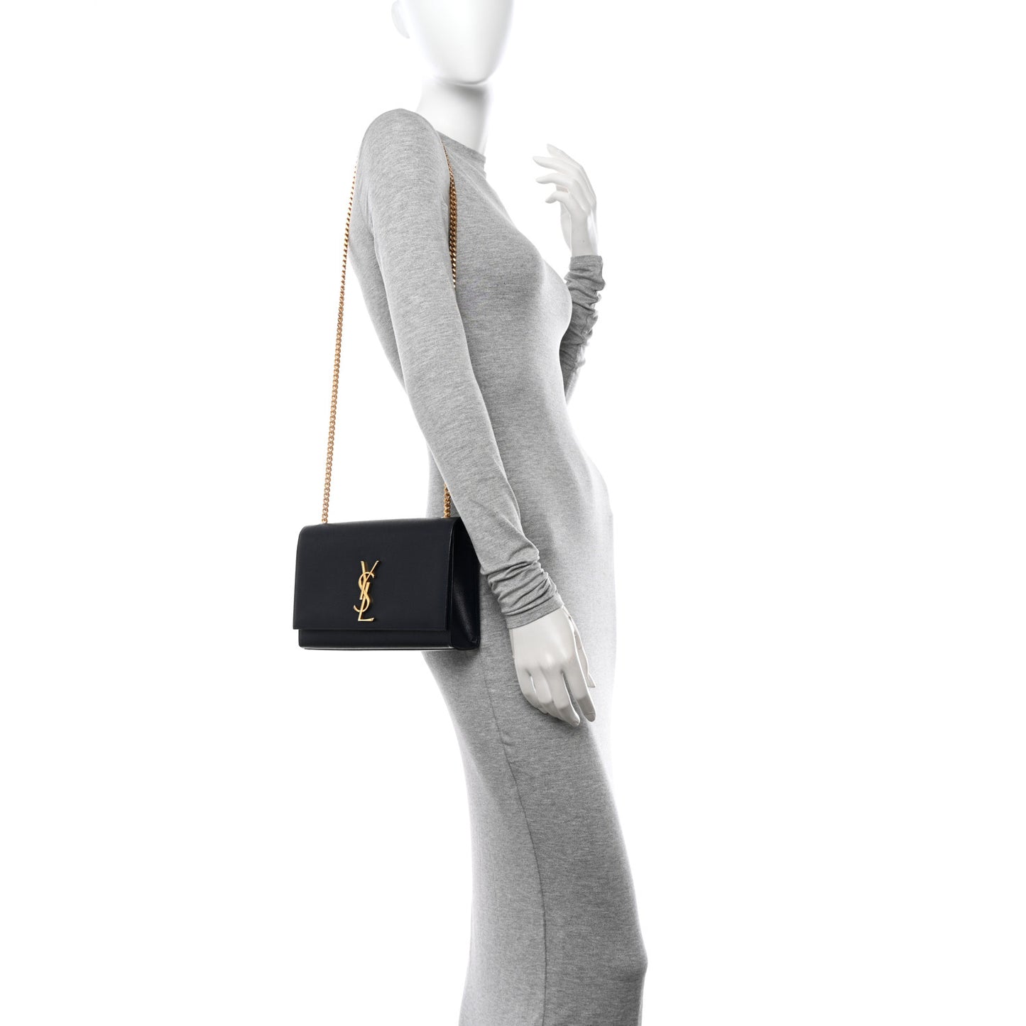 Grain De Poudre Medium Classic Monogram Kate Satchel Deep Marine
