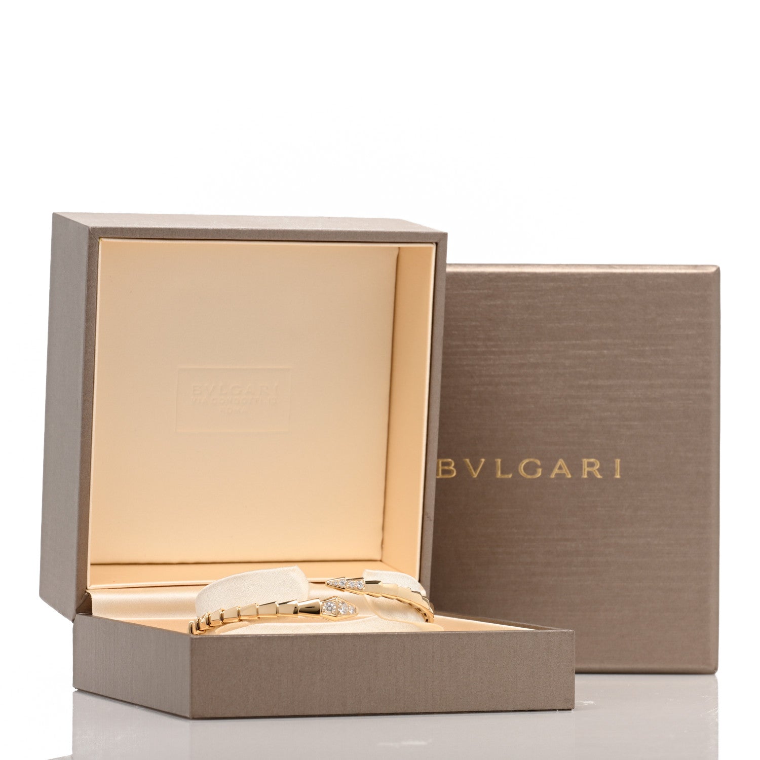 Bulgari 18K Yellow Gold Diamond Serpenti Viper Bracelet M 4 of 4