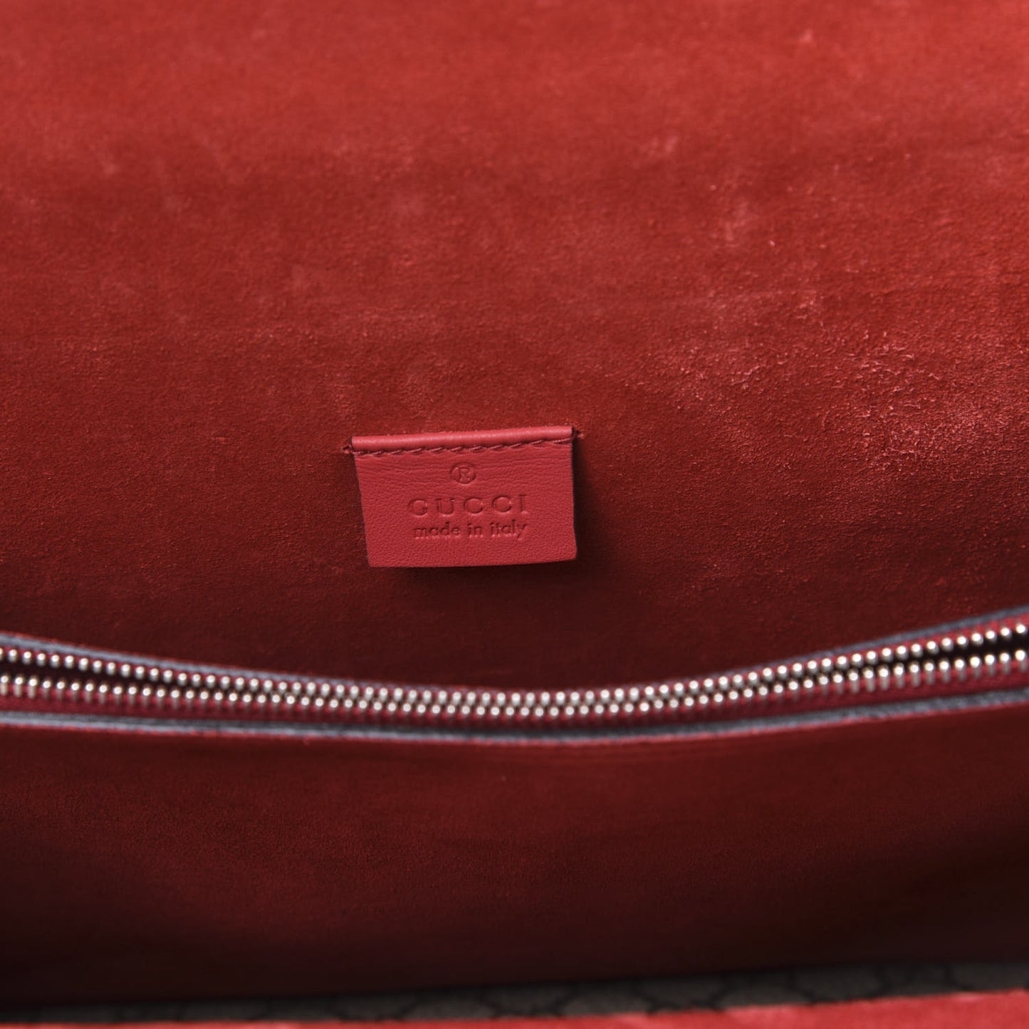 GG Supreme Monogram Suede Cudu Medium Dionysus Shoulder Bag Beige Ebony Vulcanic Red