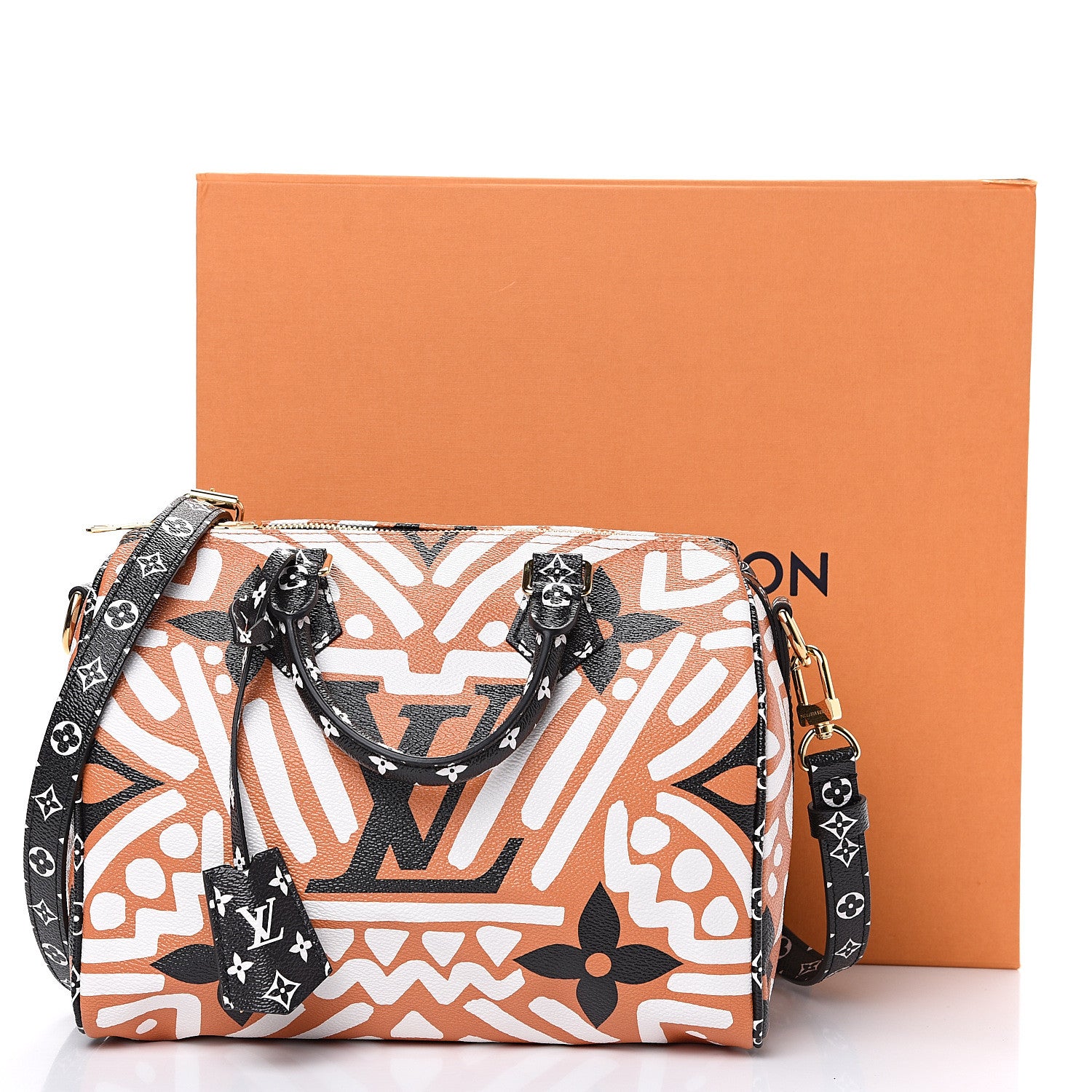 Louis Vuitton Monogram Giant Crafty Speedy Bandouliere 25 Creme Caramel 8 of 8