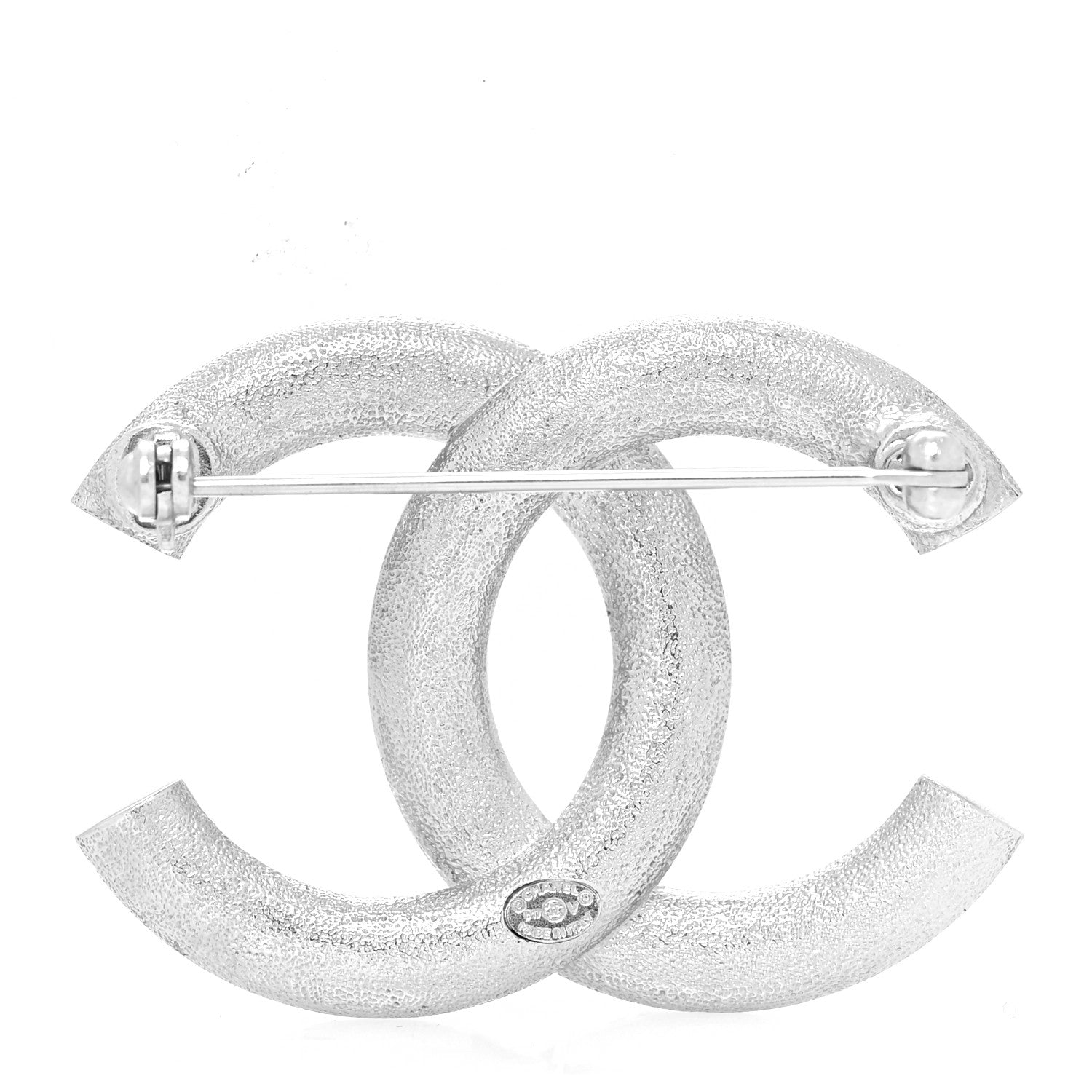 Chanel Baguette Crystal CC Brooch Silver 3 of 4