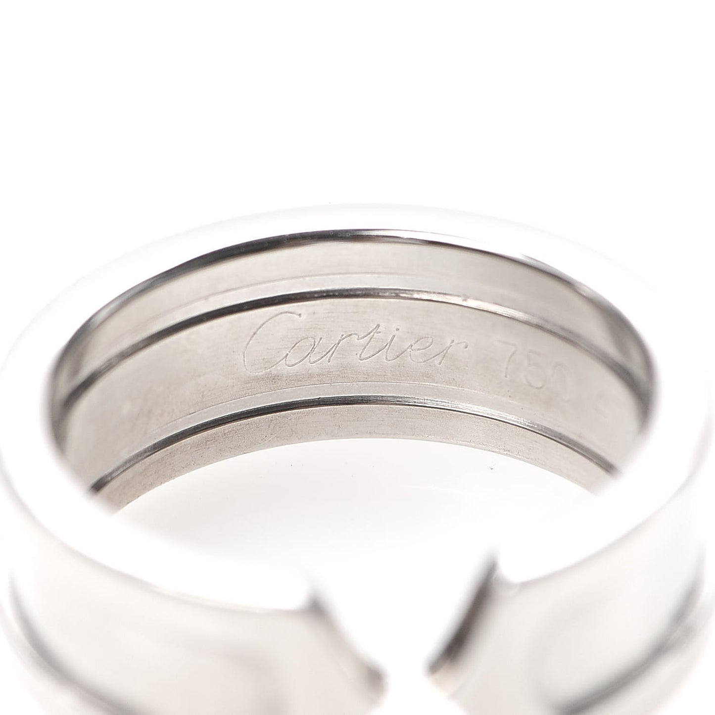 18K White Gold 6.5mm C De Ring 47 4