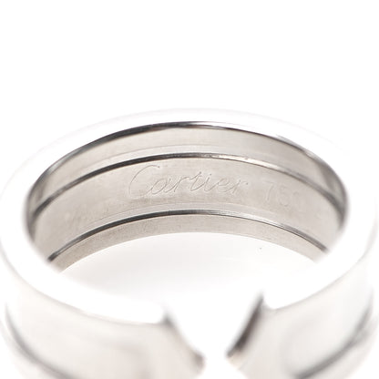 Cartier 18K White Gold 6.5mm C De Ring 47 4 4 of 5