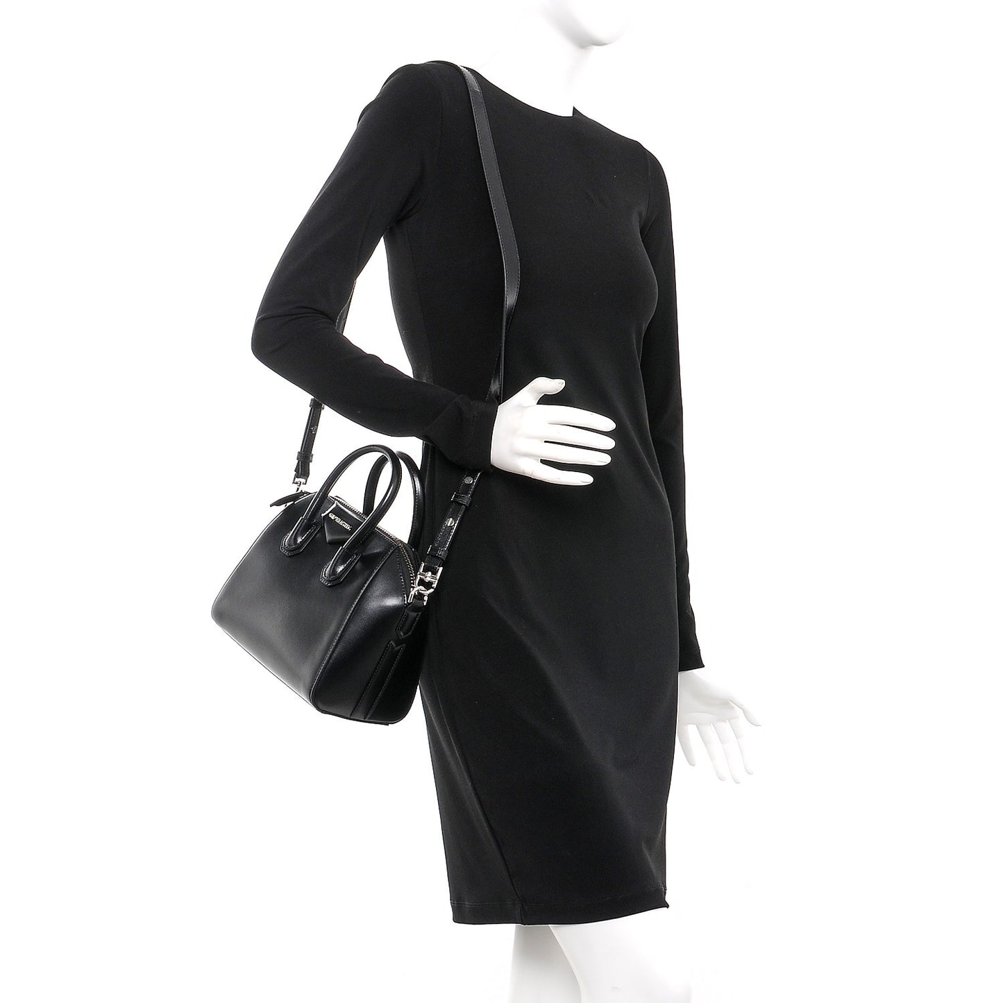 Shiny Lord Calfskin Mini Antigona Black