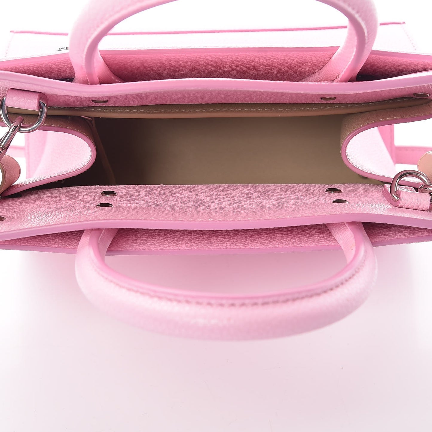 Grained Calfskin Mini Horizon Satchel Bright Pink